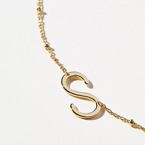 Anthropologie Silver Monogram Chain Necklace